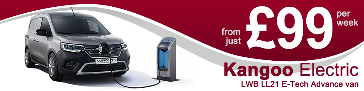 Hire a Renault Kangoo Electric LWB LL21 E-Tech Advance van from just £99.00 + VAT per week