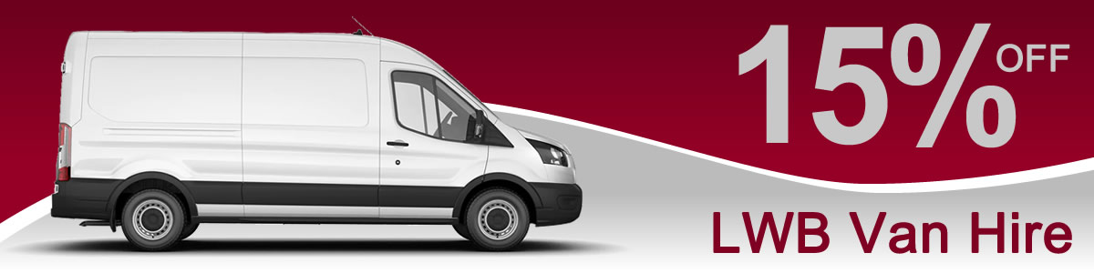 Hire a Standard Roof Large Panel Van for TWO days or more from Limesquare this August / September for 15% off the vehicle hire rate