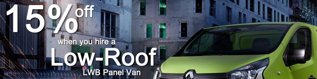 15% off Low-Roof LWB Van Hire!